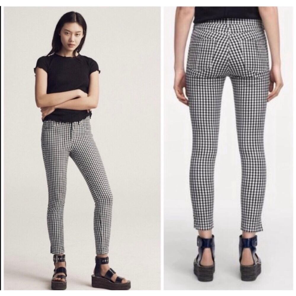 Rag & Bone Jean 10 Inch Capri Gingham Print Pants sz 26